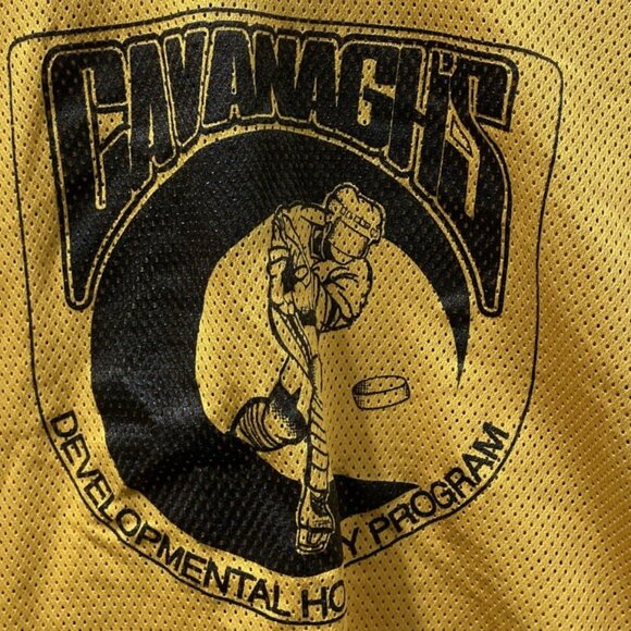 Bauer rare HOCKEY JERSEY Yellow CAVANAGH'S DEVELOPMENTAL HOCKEY PROGRAM Size XL - Picture 2 of 9